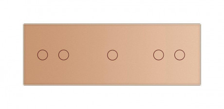 Сенсорный выключатель 5 сенсоров (2-1-2) Livolo золото стекло (VL-C702/C701/C702-13)