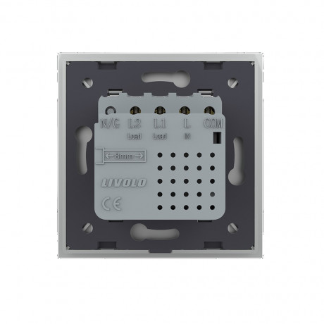 Сенсорный проходной выключатель Sense 2 сенсора Livolo серый (722000415)