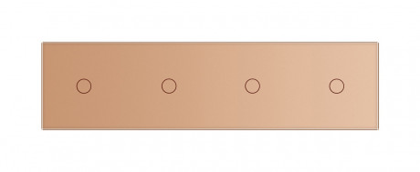 Сенсорная панель для выключателя 4 сенсора (1-1-1-1) Livolo золото стекло (C7-C1/C1/C1/C1-13)