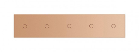Сенсорный радиоуправляемый выключатель 5 каналов (1-1-1-1-1) Livolo золото стекло (VL-C705R-13)