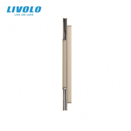 Сенсорная панель комбинированная для выключателя X сенсоров и розетки (Х-Х-Х-0) Livolo золото