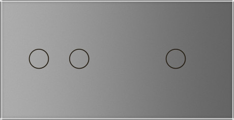 Сенсорная панель выключателя Livolo 3 канала (2-1) серый стекло (VL-C7-C2/C1-15)