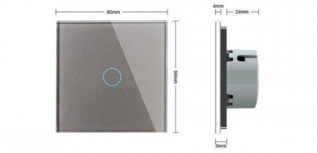 Сенсорный выключатель 1 сенсор Сухой контакт Livolo серый стекло (VL-C701I-15)