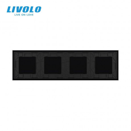 Сенсорная панель для выключателя Х сенсоров (Х-Х-Х-Х) Livolo черный стекло (C7-CХ/CХ/CХ/CХ-12)