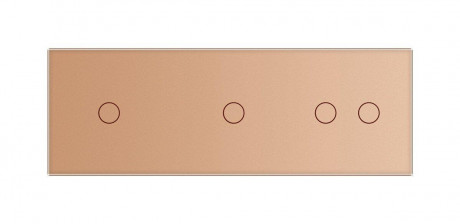 Сенсорная панель для выключателя 4 сенсора (1-1-2) Livolo золото стекло (C7-C1/C1/C2-13)