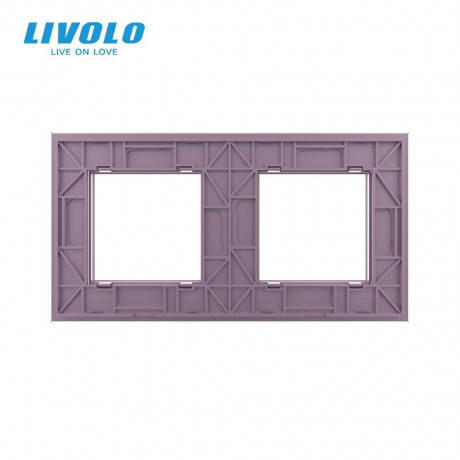 Рамка розетки 2 места Livolo розовый стекло (C7-SR/SR-17)