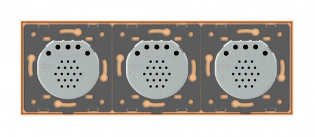 Умный сенсорный ZigBee выключатель 3 сенсоров (1-1-1) Livolo золото (VL-C701Z/C701Z/C701Z-13)