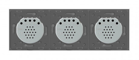 Сенсорный выключатель 3 сенсора (1-1-1) Livolo серый стекло (VL-C701/C701/C701-15)