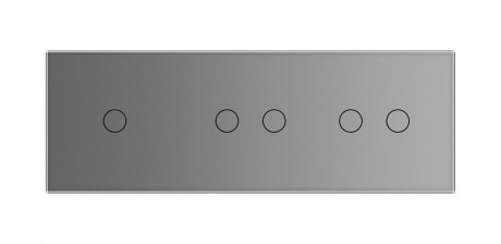 Сенсорная панель для выключателя 5 сенсоров (1-2-2) Livolo серый стекло (C7-C1/C2/C2-15)