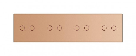 Сенсорный радиоуправляемый выключатель 8 каналов (2-2-2-2) Livolo золото стекло (VL-C708R-13)