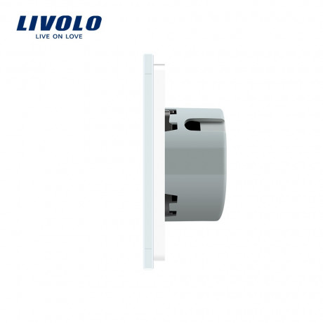 Бесшумный сенсорный проходной выключатель Livolo белый стекло (VL-C701SQ-11)