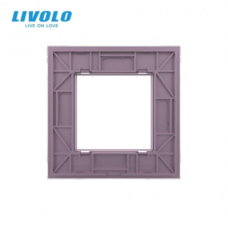 Рамка розетки 1 место Livolo розовый стекло (C7-SR-17)