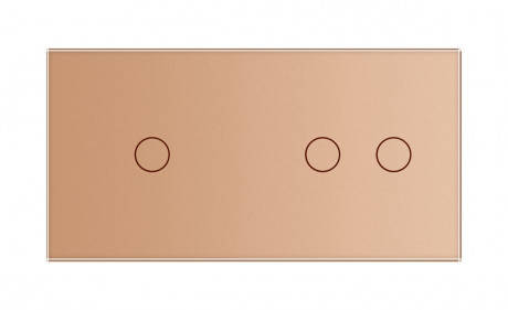 Сенсорная панель для выключателя 3 сенсора (1-2) Livolo золото стекло (C7-C1/C2-13)