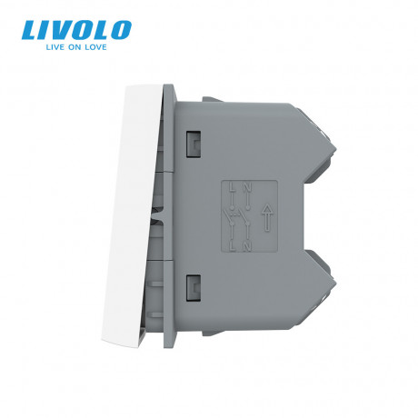 Механизм двухклавишный перекрестный выключатель Livolo белый (VL-FCMM10A-1WP)