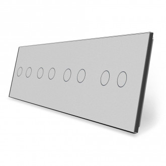 Сенсорная панель для выключателя 8 сенсоров (2-2-2-2) Livolo серый стекло (C7-C2/C2/C2/C2-15)