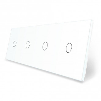 Сенсорная панель для выключателя 4 сенсора (1-1-1-1) Livolo белый стекло (C7-C1/C1/C1/C1-11)