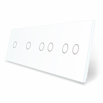 Сенсорная панель выключателя 6 сенсоров (1-1-2-2) Livolo белый стекло (VL-P701/01/02/02-8W)