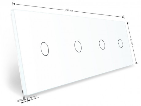 Сенсорная панель для выключателя 4 сенсора (1-1-1-1) Livolo белый стекло (C7-C1/C1/C1/C1-11)
