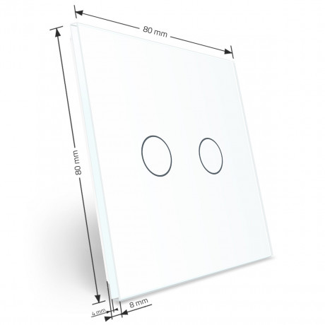 Сенсорная панель для выключателя 2 сенсора (2) Livolo белый стекло (VL-P702-2W)
