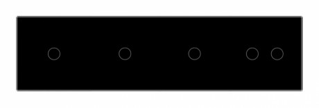 Сенсорная панель выключателя 5 сенсоров (1-1-1-2) Livolo черный стекло (VL-P701/01/01/02-8B)