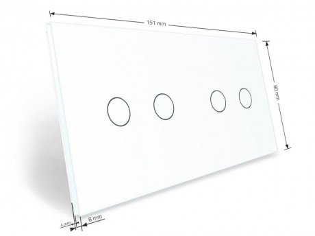 Сенсорная панель для выключателя 4 сенсора (2-2) Livolo белый стекло (C7-C2/C2-11)