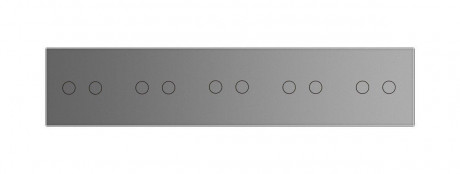 Сенсорная панель для выключателя 10 сенсоров (2-2-2-2-2) Livolo серый стекло (C7-C2/C2/C2/C2/C2-15)