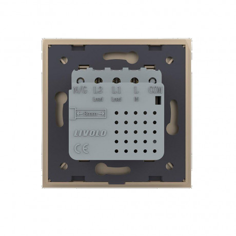 Сенсорный радиоуправляемый выключатель Sense 2 сенсора Livolo золото (722100213)