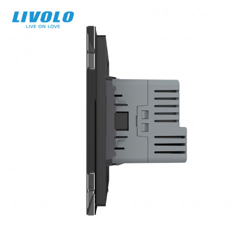 Электрическая розетка с портом USB-C Livolo черный (VL-C7CTF16A.UC18W-2BP)