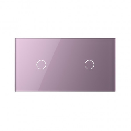Сенсорный выключатель 2 сенсора (1-1) Livolo розовый стекло (VL-C701/C701-17)