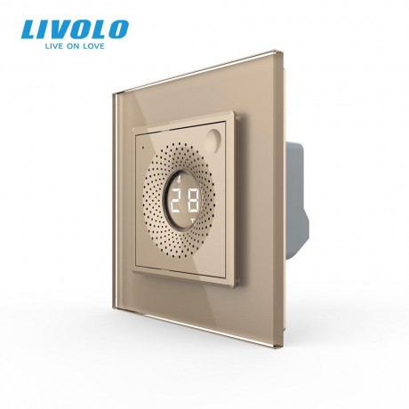 Умный датчик температуры и влажности ZigBee термометр гигрометр Livolo золото (VL-FCEZ-2AP-13)