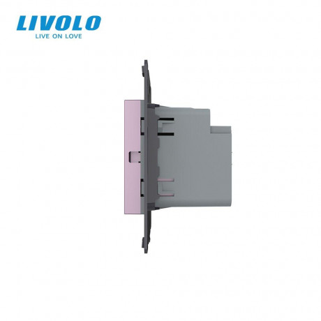 Механизм сенсорный проходной радиоуправляемый выключатель Sense 1 сенсор Livolo розовый (782100317)