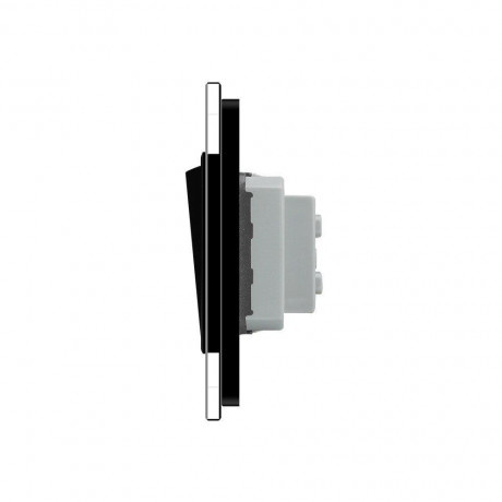 Одноклавишный перекрестный выключатель Livolo черный стекло (VL-C7FCMM10A-2BP)
