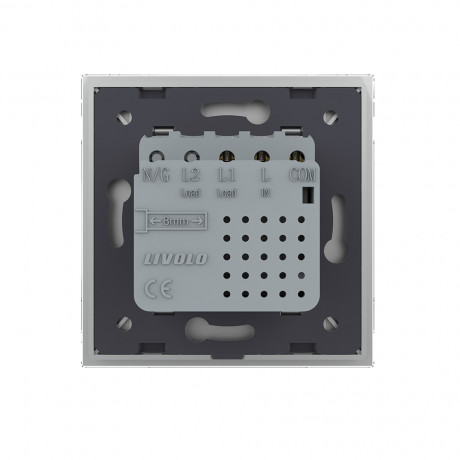 Сенсорный проходной выключатель Sense 1 сенсор Livolo серый (722000315)