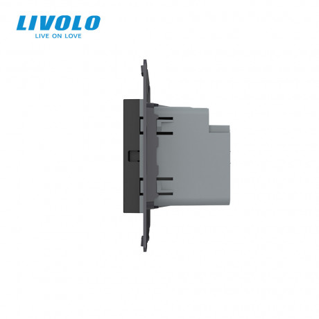 Механизм сенсорный проходной выключатель Sense 1 сенсор Livolo черный (782000312)