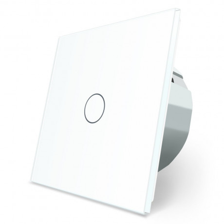 Сенсорная кнопка 1 сенсор Импульсный выключатель Мастер кнопка Livolo белый стекло (VL-C701H-11)