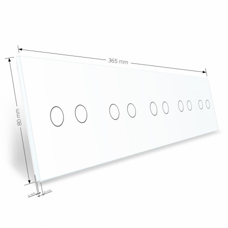 Сенсорная панель для выключателя 10 сенсоров (2-2-2-2-2) Livolo белый стекло (C7-C2/C2/C2/C2/C2-11)