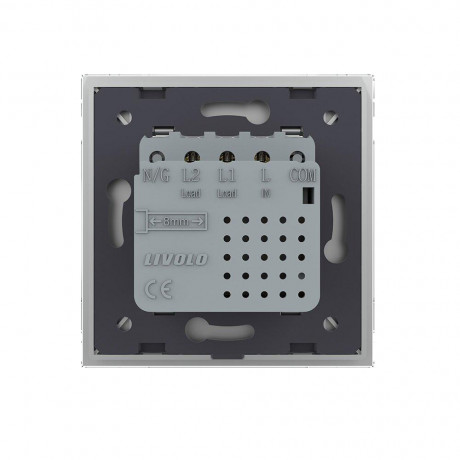Сенсорный радиоуправляемый выключатель Sense 2 сенсора Livolo серый (722100215)