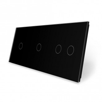 Сенсорная панель для выключателя 4 сенсора (1-1-2) Livolo черный стекло (C7-C1/C1/C2-12)