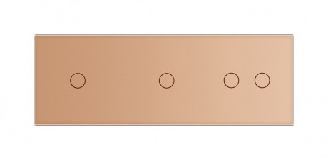 Сенсорный радиоуправляемый выключатель 4 сенсора (1-1-2) Livolo золото стекло (VL-C701R/C701R/C702R-13)