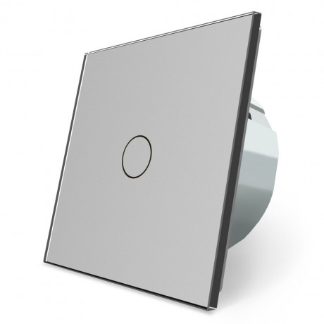 Комплект Сенсорный проходной диммер Livolo серый стекло (VL-C701H/C701H/S1B-15)