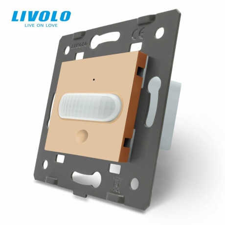 Механизм датчик присутствия и движения с сенсорным выключателем Livolo золото (C7-01RG-13)