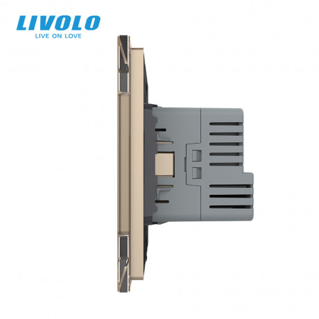 Электрическая розетка с портом USB-C Livolo золотой (VL-C7CTF16A.UC18W-2AP)
