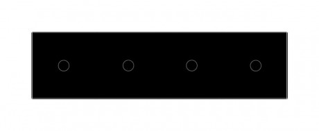 Сенсорная панель для выключателя 4 сенсора (1-1-1-1) Livolo черный стекло (C7-C1/C1/C1/C1-12)