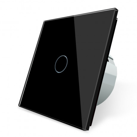 Сенсорный выключатель Livolo цвет черный лицевая панель из стекла (VL-C701-12)