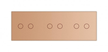 Сенсорная панель для выключателя 6 сенсоров (2-2-2) Livolo золото стекло (C7-C2/C2/C2-13)