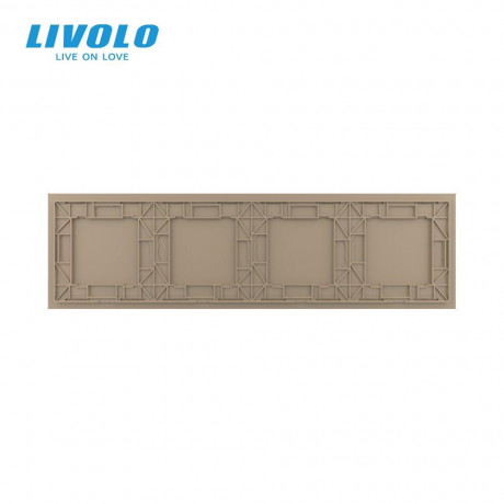 Сенсорная панель для выключателя Х сенсоров (Х-Х-Х-Х) Livolo золото стекло (C7-CХ/CХ/CХ/CХ-13)