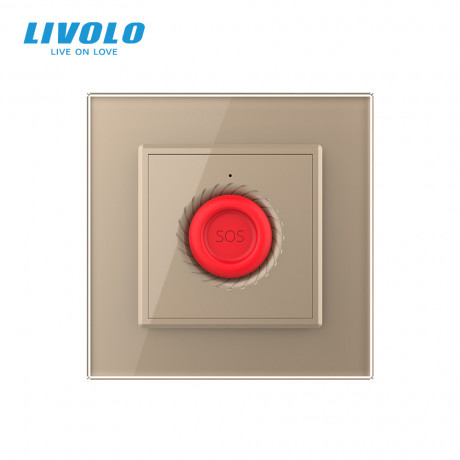 Интеллектуальная тревожная кнопка золото Livolo (VL-C7FYMA-2AP)