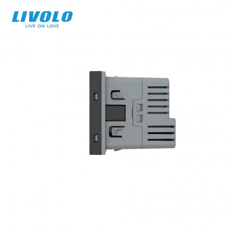 Механизм электрическая розетка с портом USB-C Livolo черный (VL-FCTF16A.UC18W-2BP)