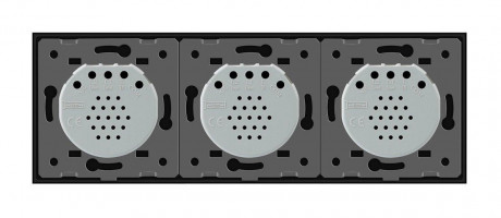 Сенсорный радиоуправляемый выключатель 5 сенсоров (1-2-2) Livolo черный стекло (VL-C701R/C702R/C702R-12)