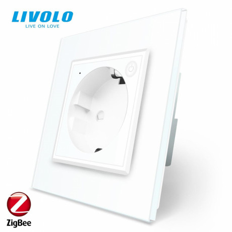 Умная розетка ZigBee с заземлением Livolo белый (704000811)